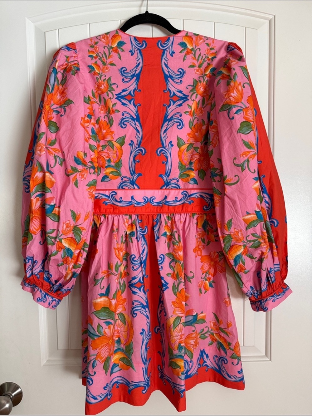🌸 FARM Rio Pink & Orange Floral Mini Dress — Size Small - Picture 5 of 5